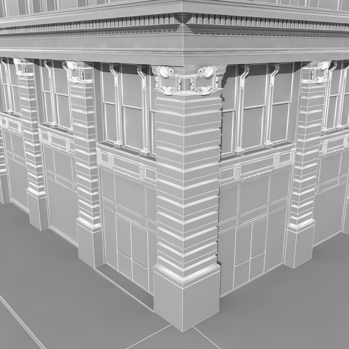 New York corner building 3D model_6