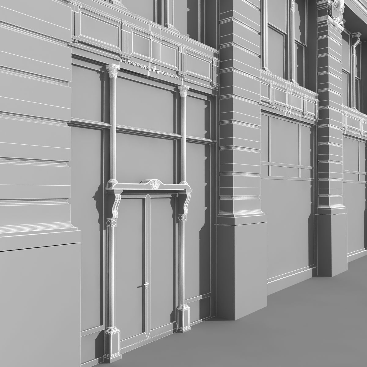 New York corner building 3D model_7