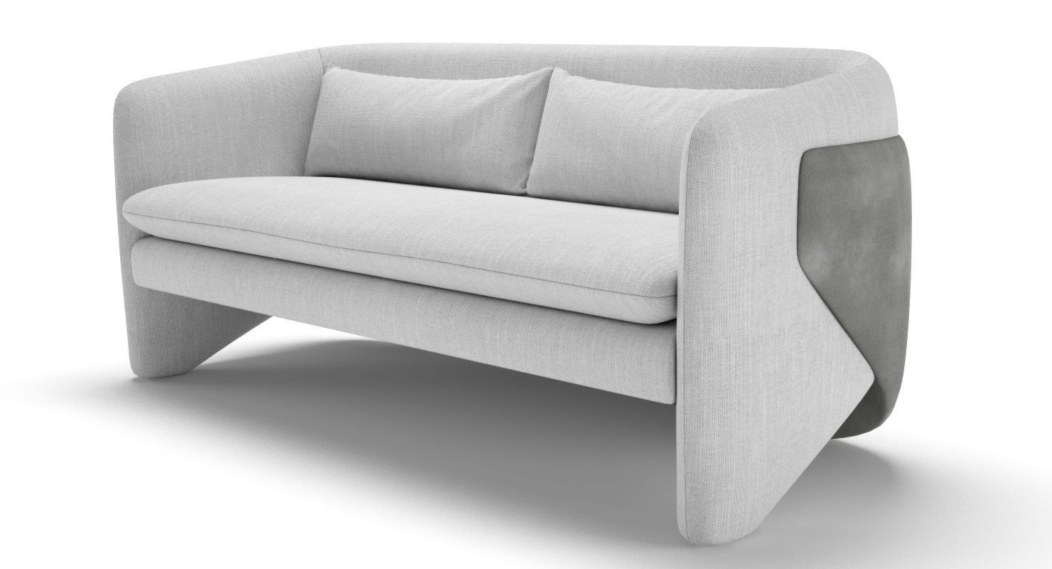 West Elm Thea Settee 3D model_4