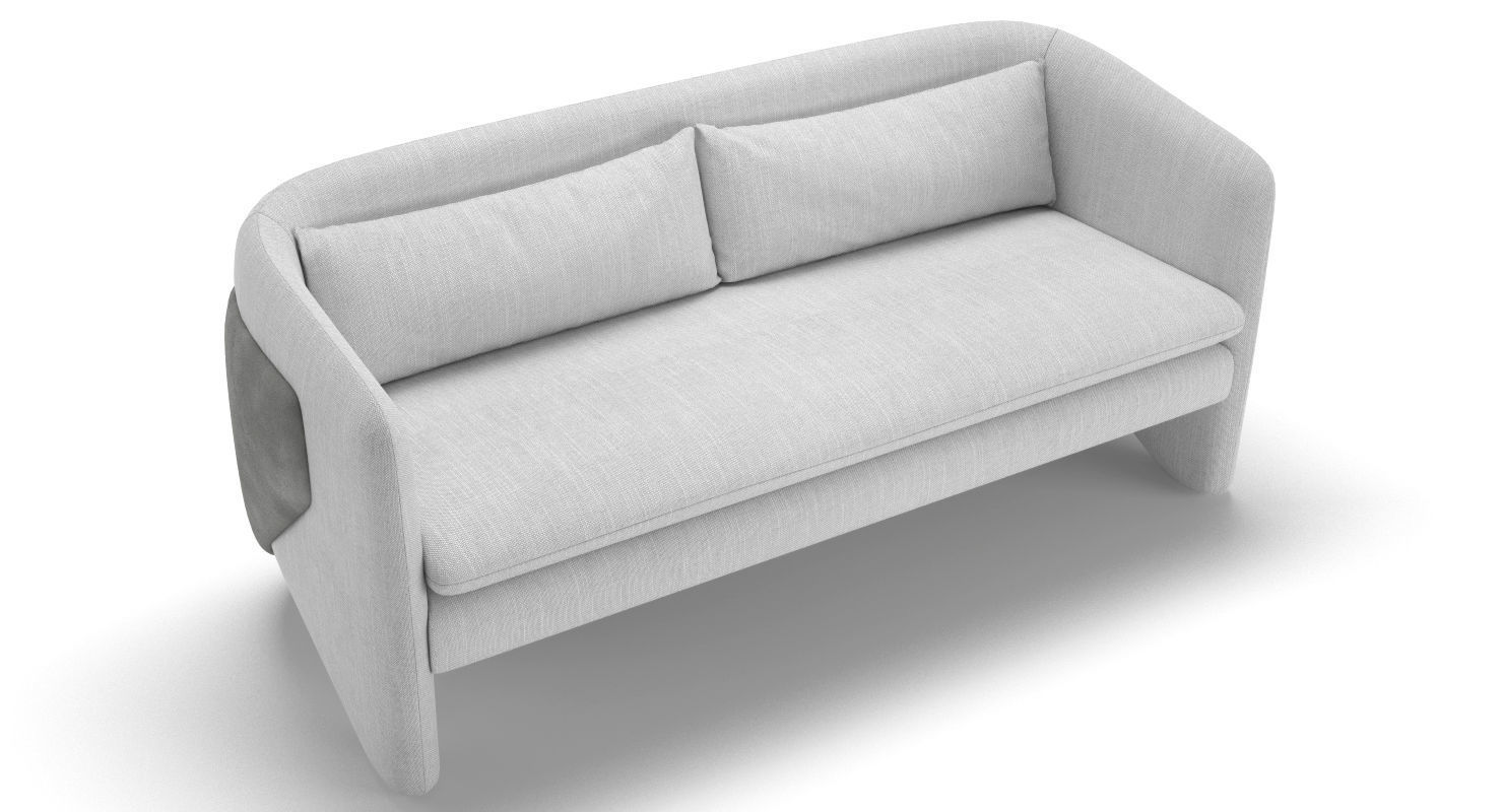 West Elm Thea Settee 3D model_2