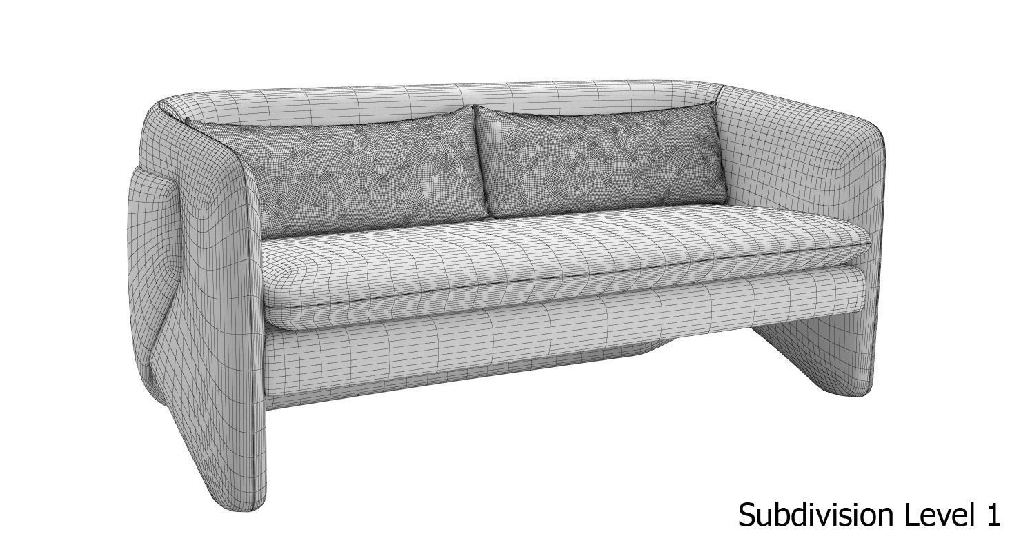 West Elm Thea Settee 3D model_8