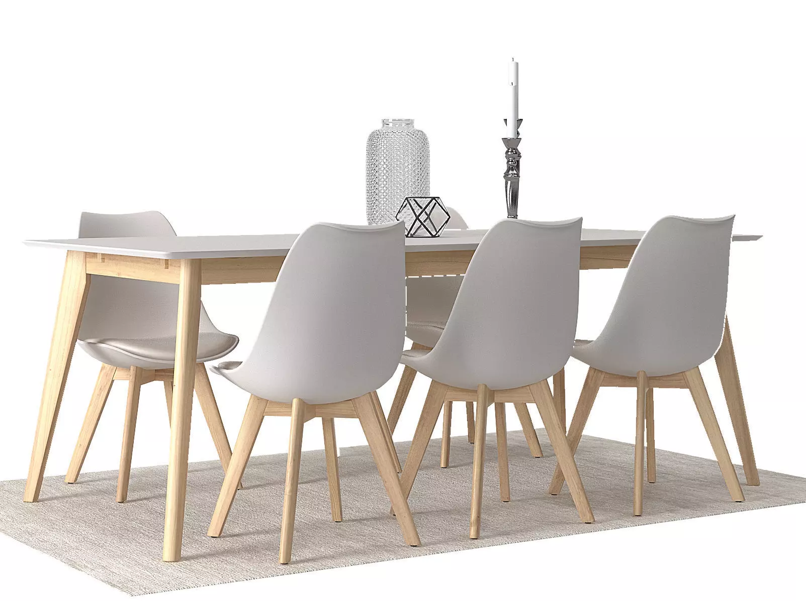 Dining furnitures set 04 3D model_0