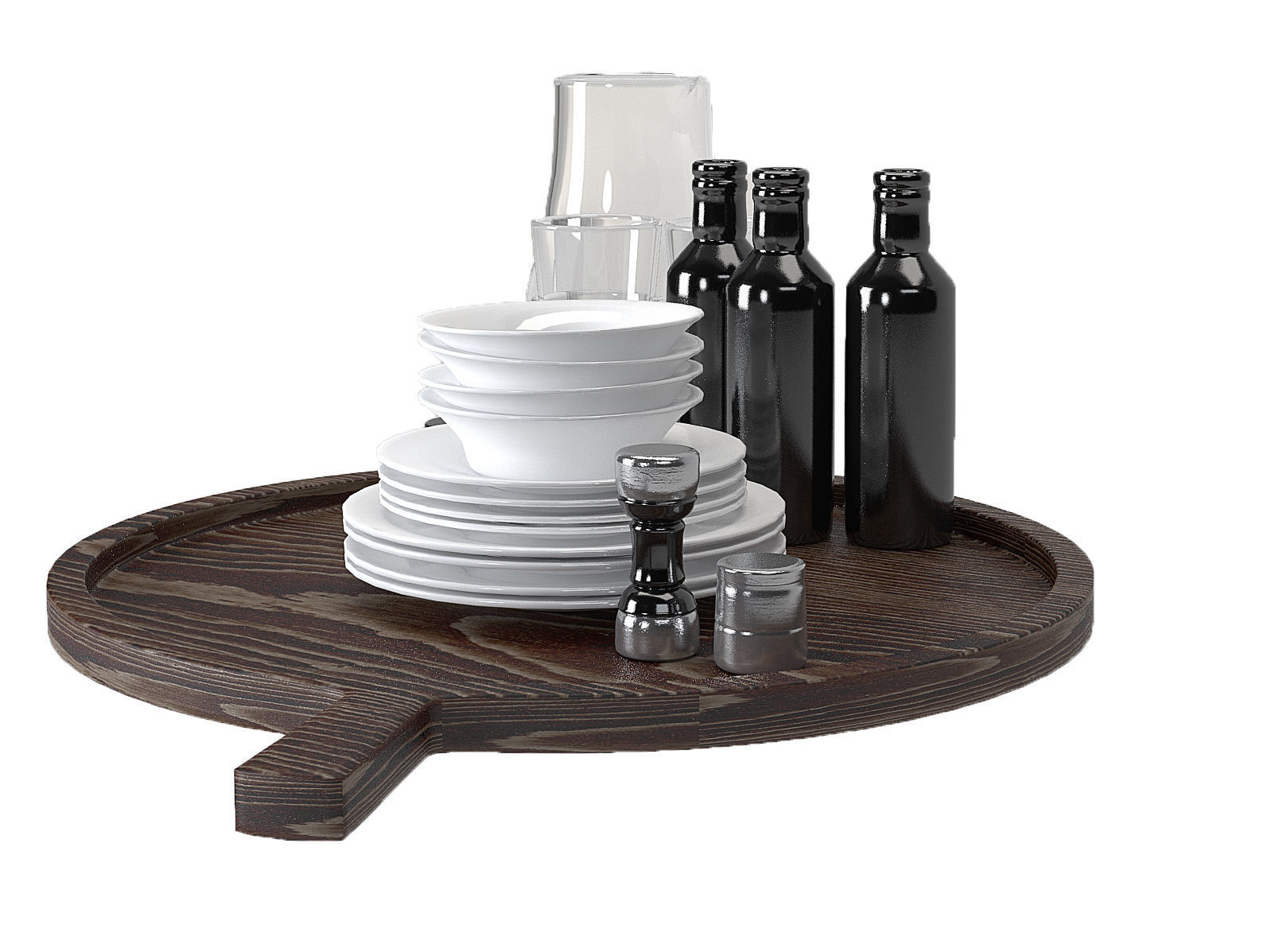 Dining furnitures set 05 3D model_1