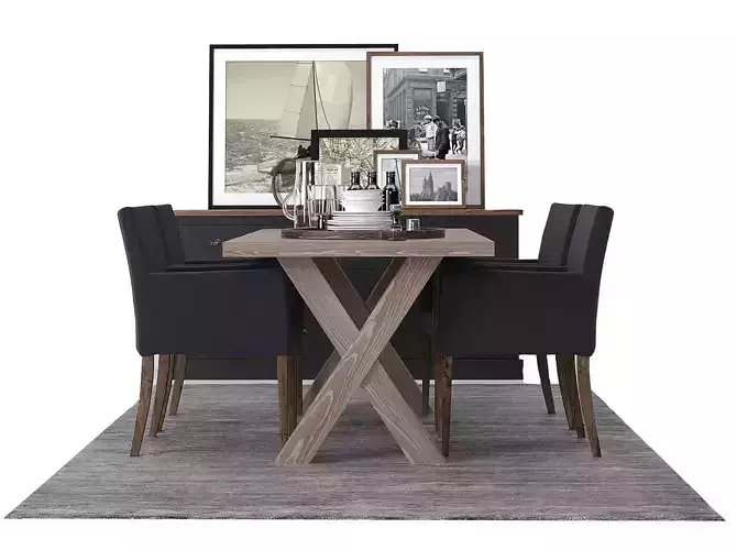 Dining furnitures set 05 3D model