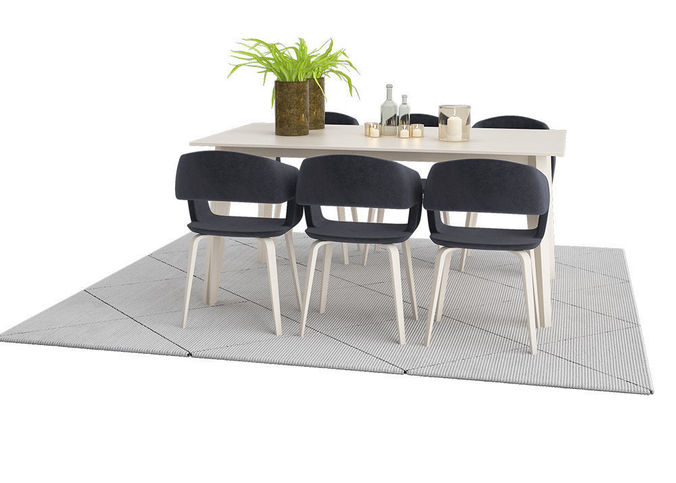 Nordic Odense Dining Table Set with Nordic Flow Chairs 3D model