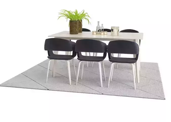 Nordic Odense Dining Table Set with Nordic Flow Chairs