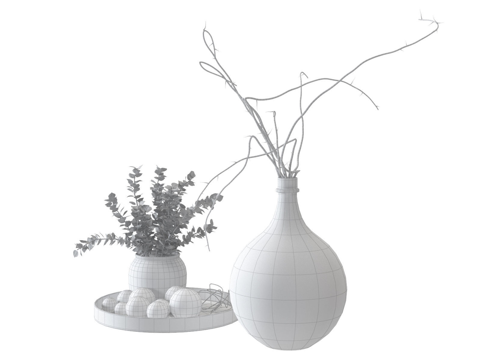 Dining furnitures set 07 3D model_7