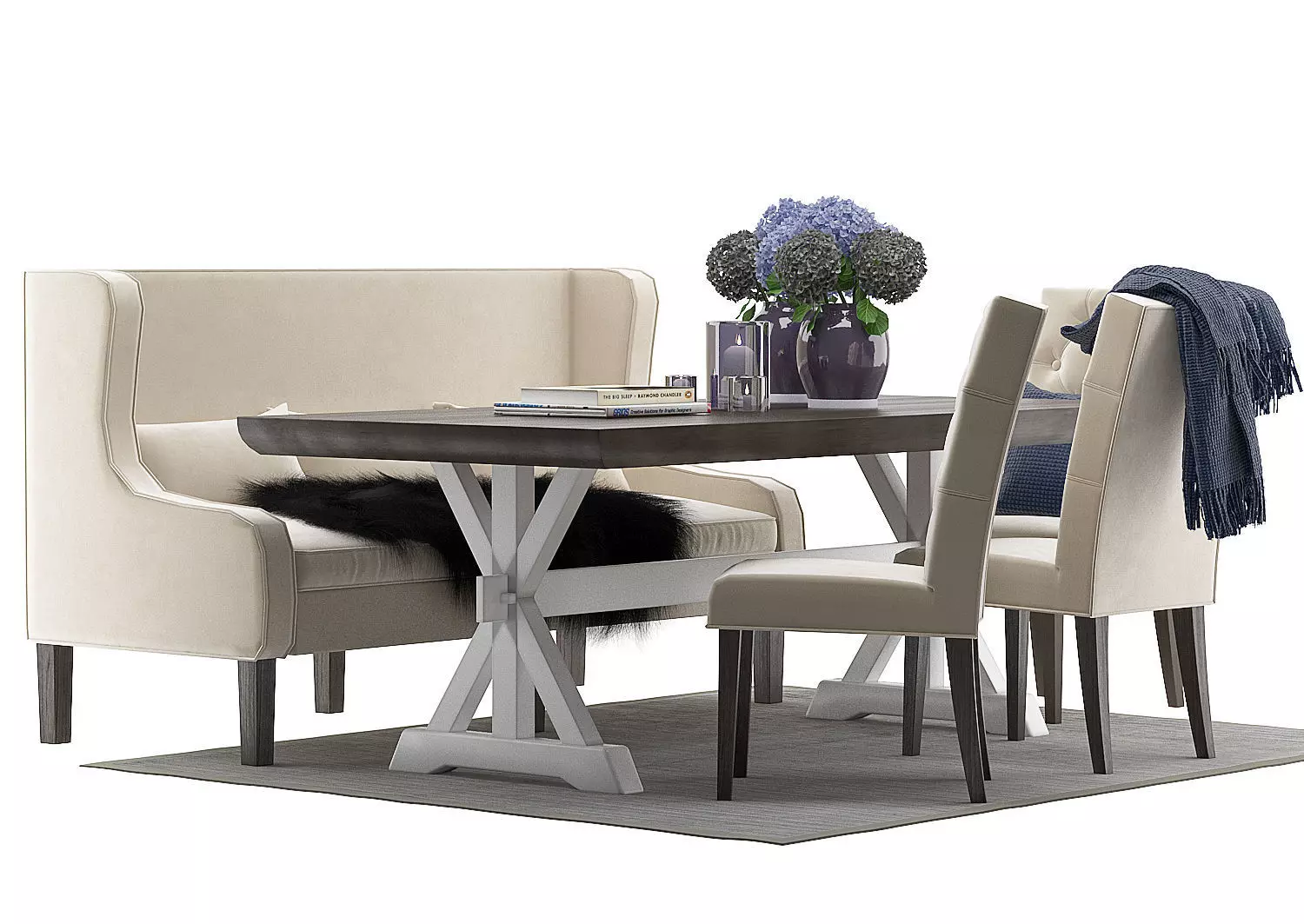 Dining furnitures set 09 3D model_0