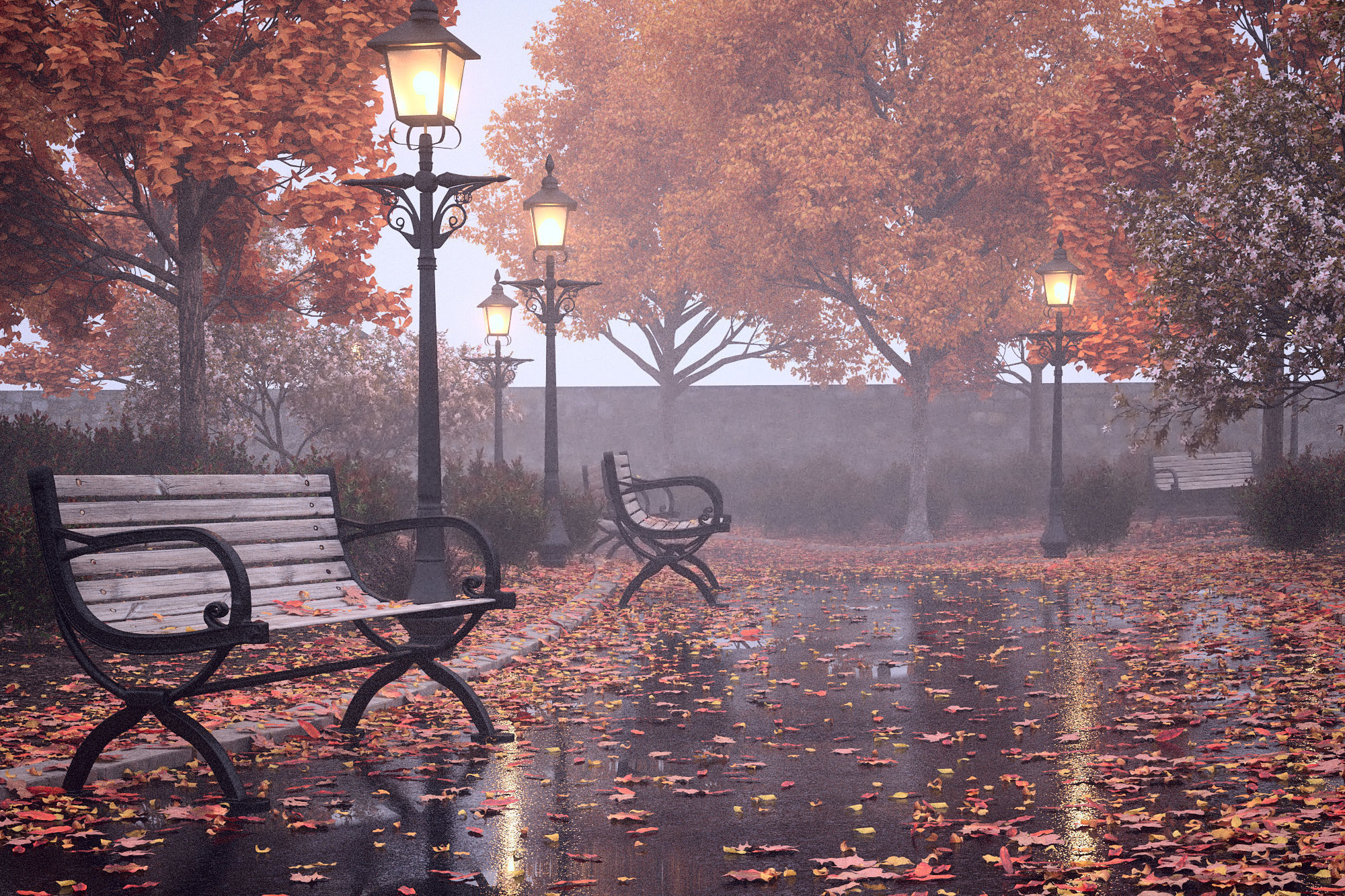 Autumn Leaves set 3D model_1