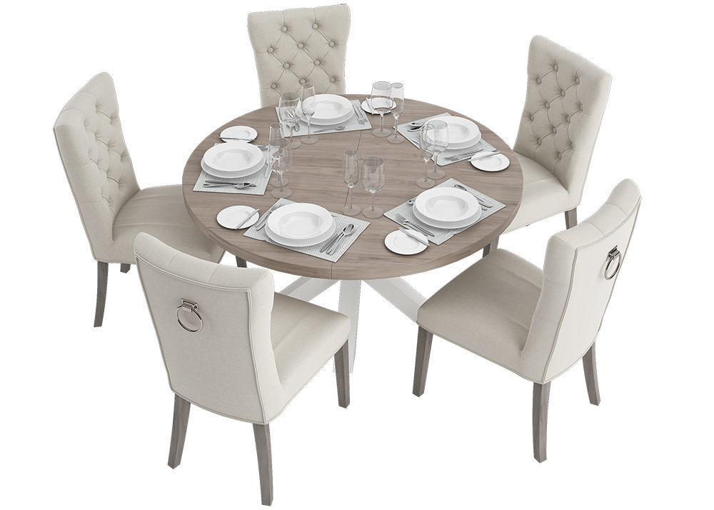 Chateaux Series Dining Furniture Set 3D model_3