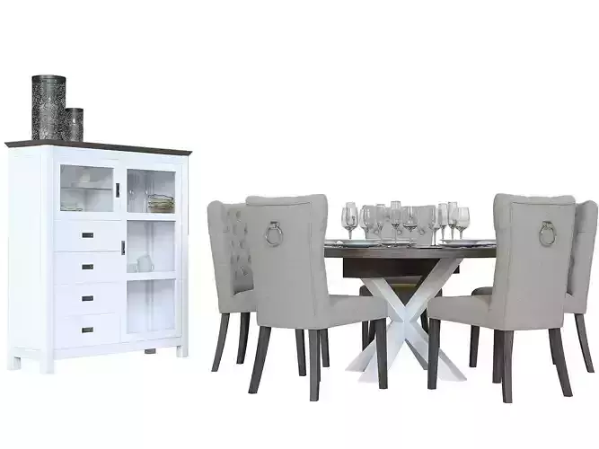 Chateaux Series Dining Furniture Set 3D model