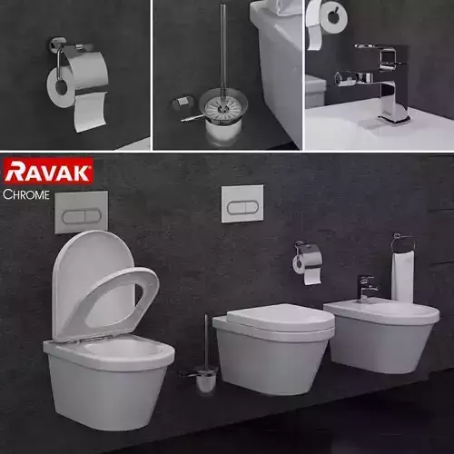 Toilet bowl and bidet RAVAK Chrome