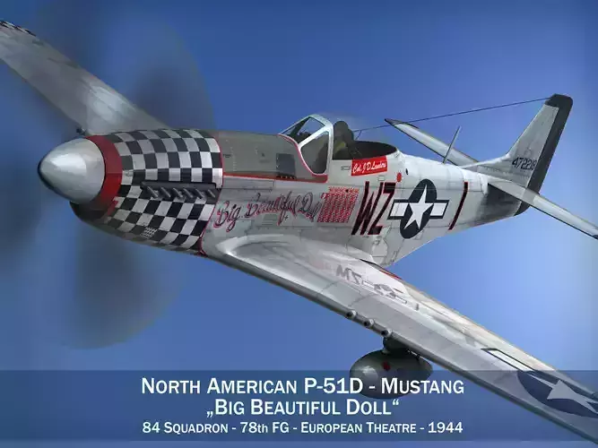 North American P-51D Mustang - Big Beautiful Doll 3D model