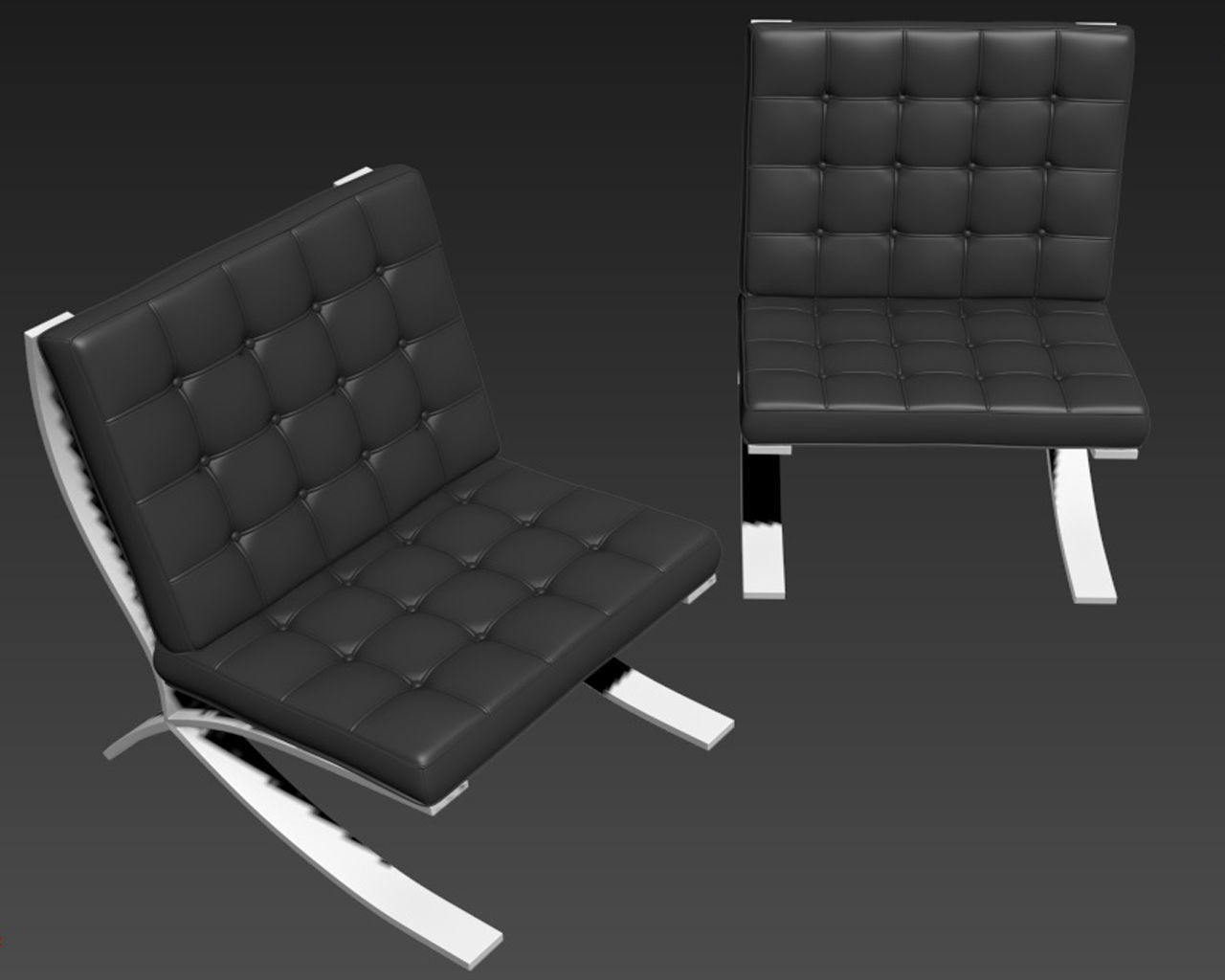Armchair barcelona chair 3D model_2