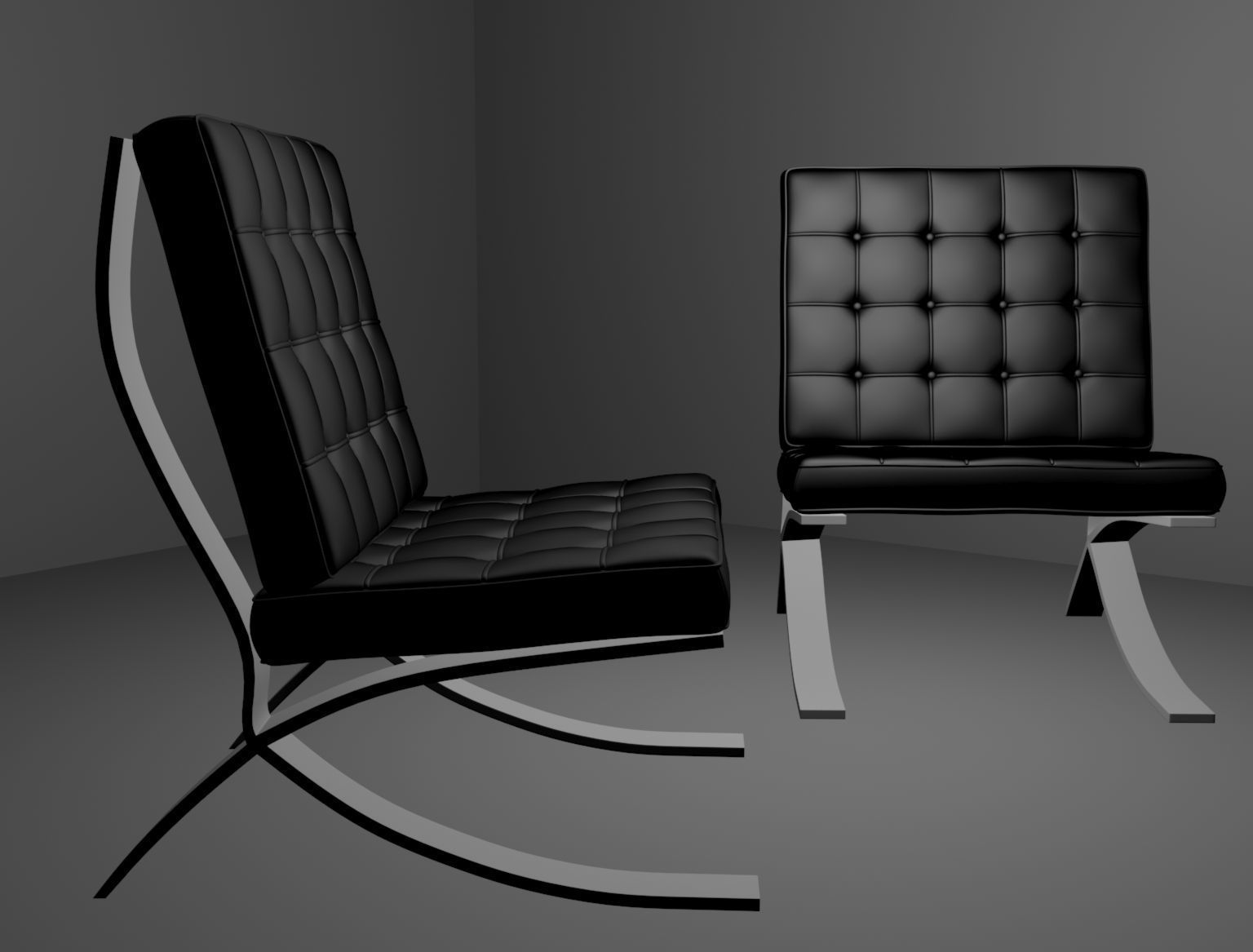 Armchair barcelona chair 3D model_1