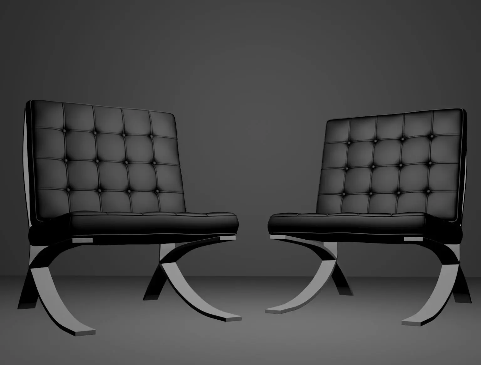 Armchair barcelona chair 3D model_0
