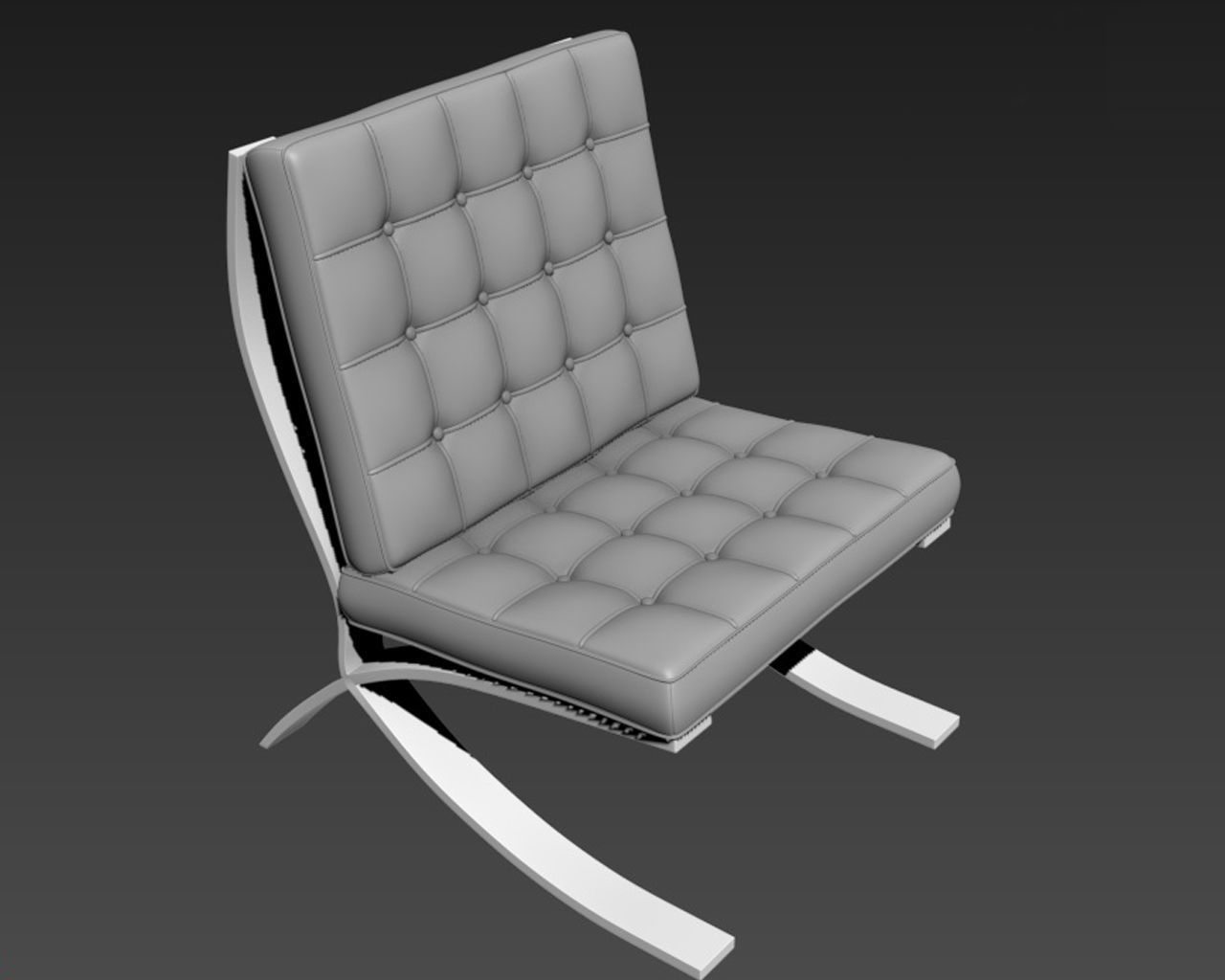 Armchair barcelona chair 3D model_5