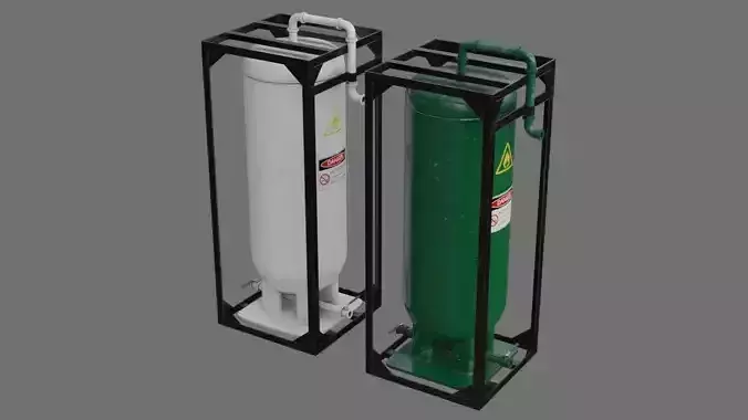 Oil Storage 1A Low-poly 3D model