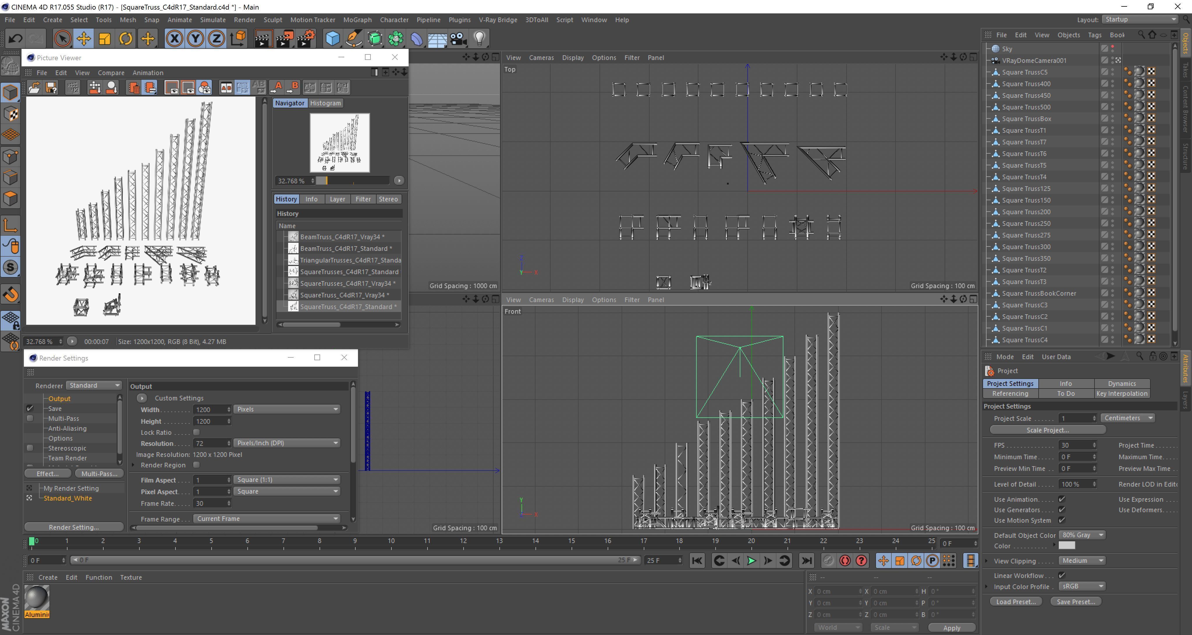 Square Truss Standard Collection - 24 PCS Modular 3D model_9