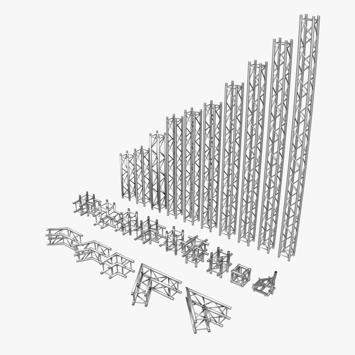 Square Truss Standard Collection - 24 PCS Modular 3D model_5