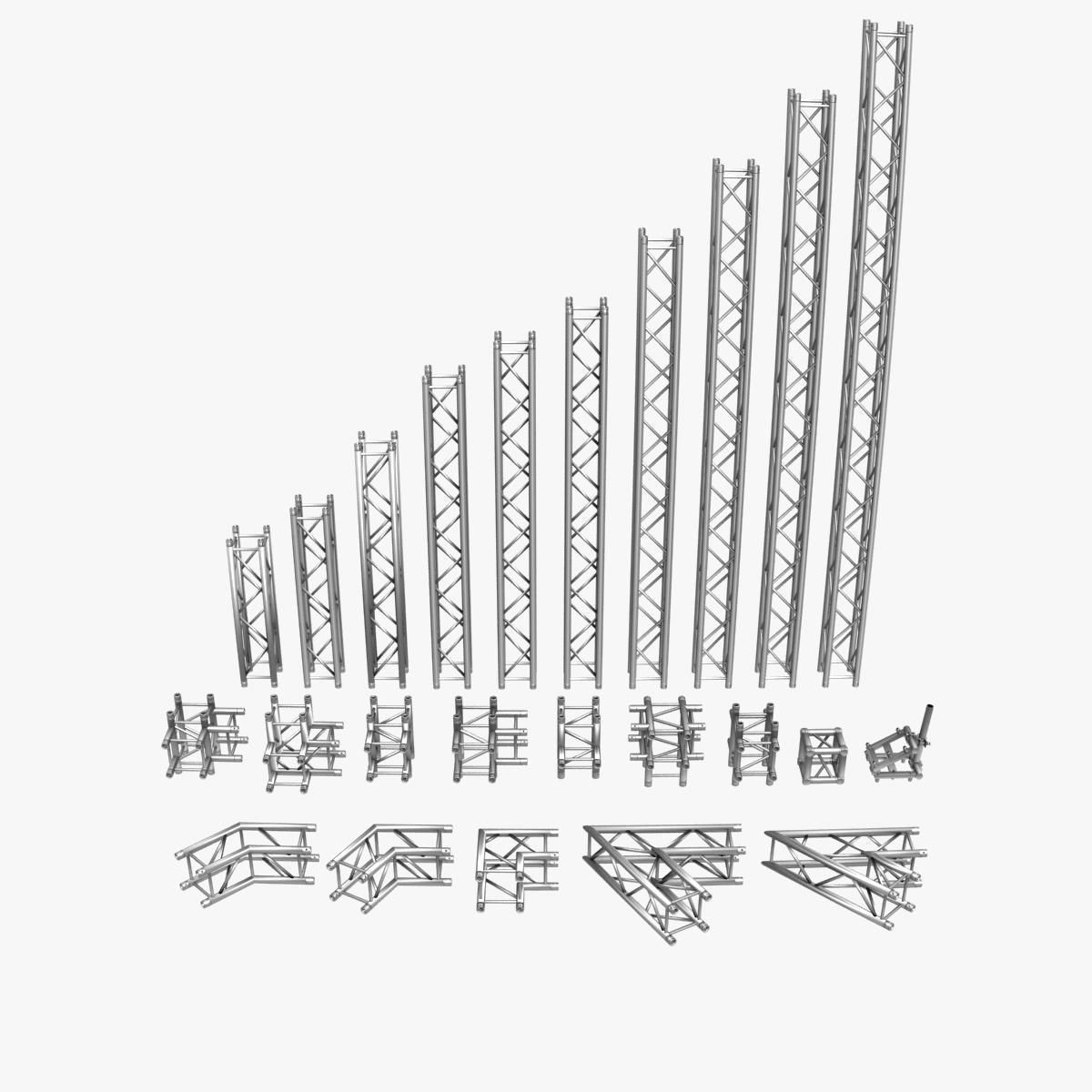 Square Truss Standard Collection - 24 PCS Modular 3D model_3