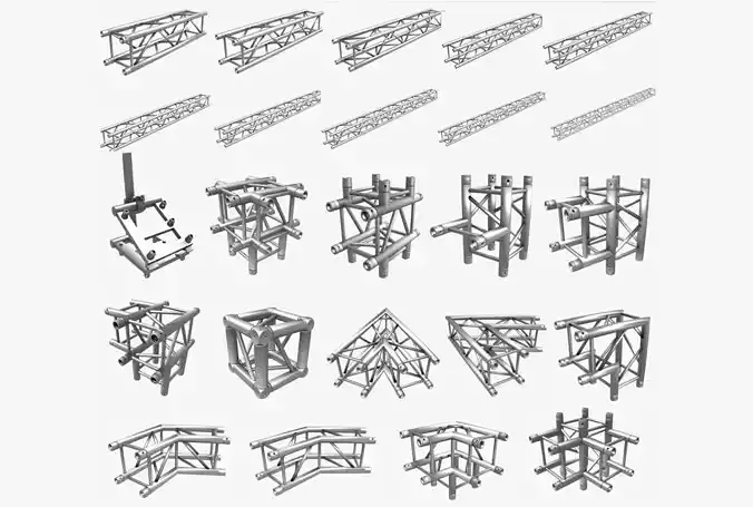 Square Truss Standard Collection - 24 PCS Modular 3D model