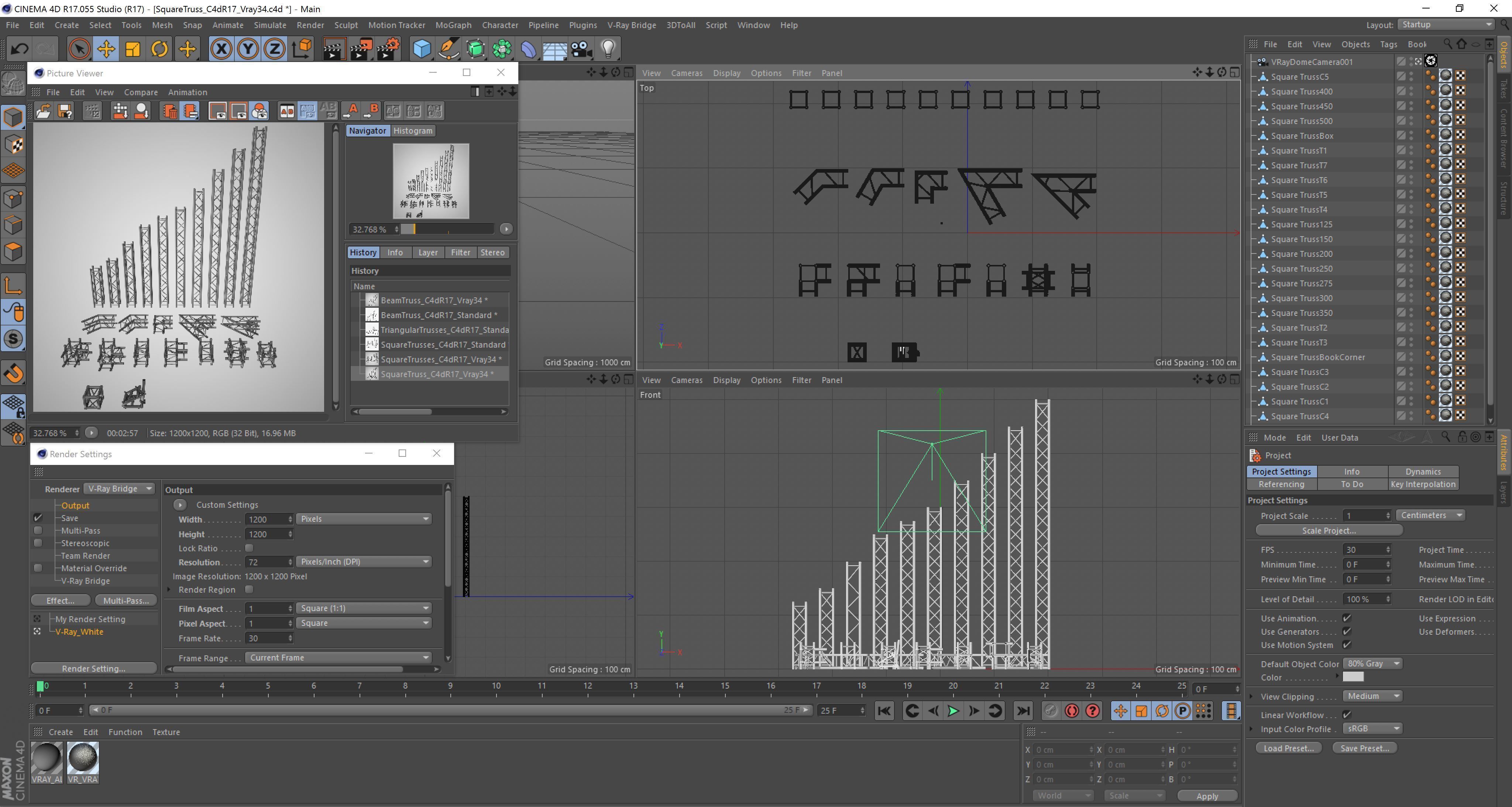 Square Truss Standard Collection - 24 PCS Modular 3D model_10