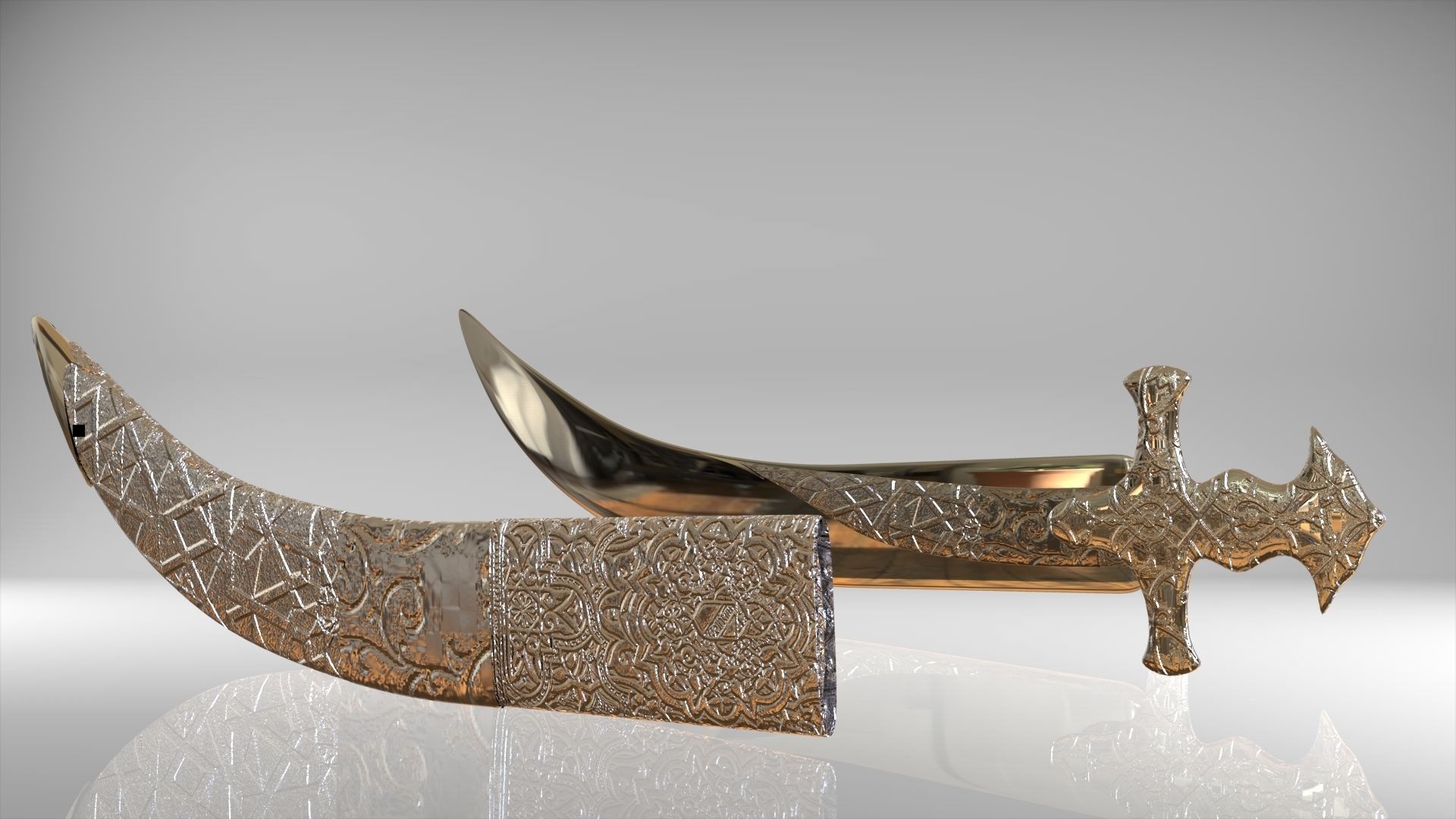sward sword and dagger 3D model_1