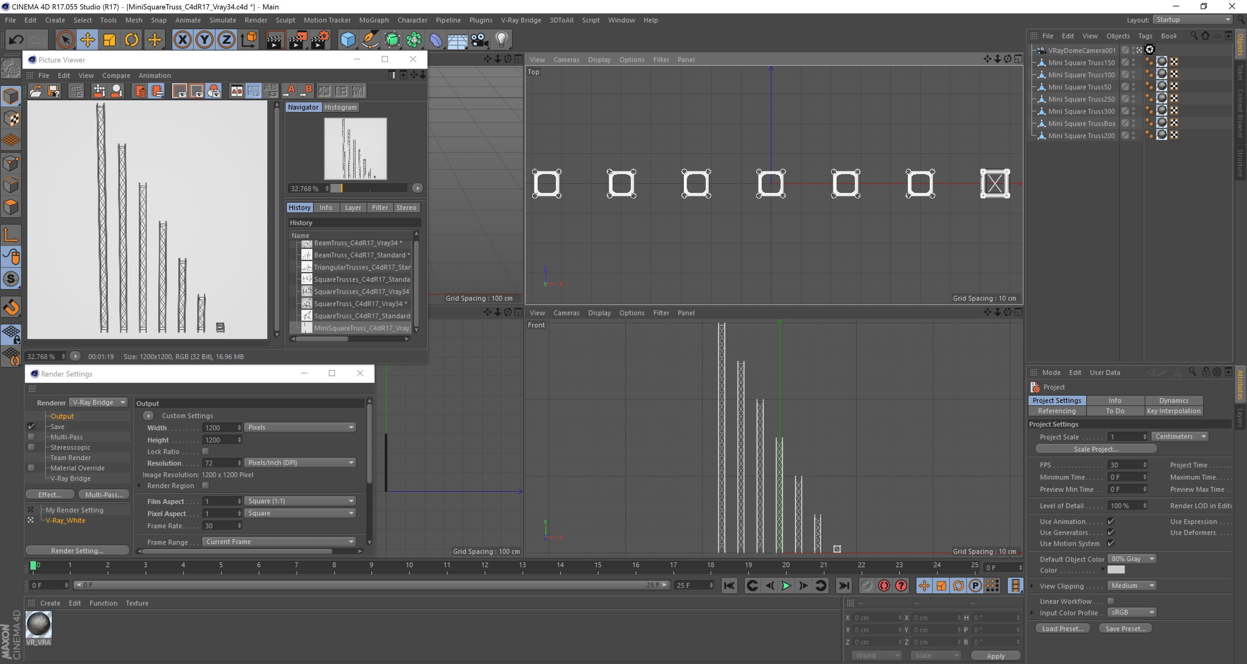 Mini Square Truss Collection - 7 PCS Modular 3D model_9