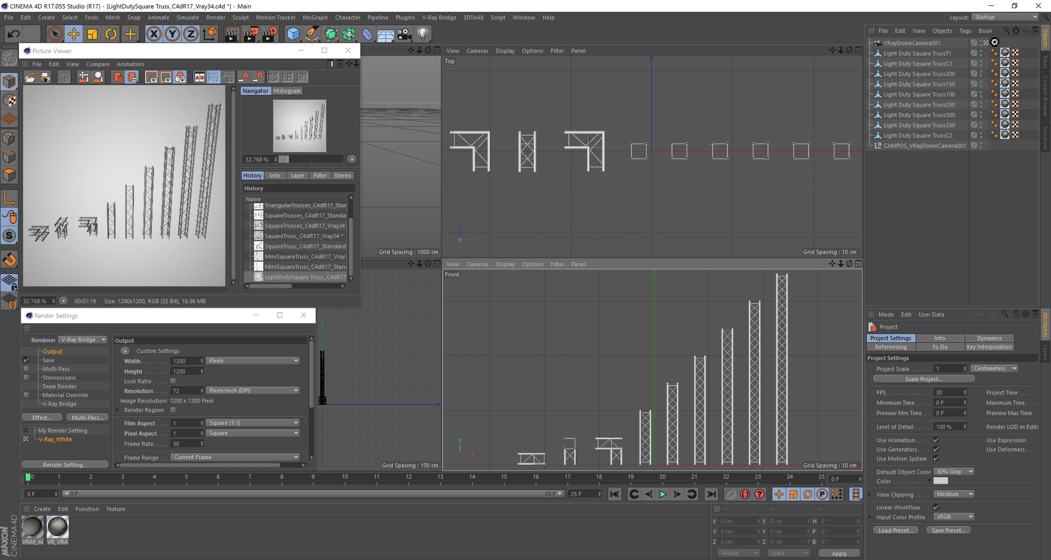 Light Duty Square Truss Collection - 9 PCS Modular 3D model_9
