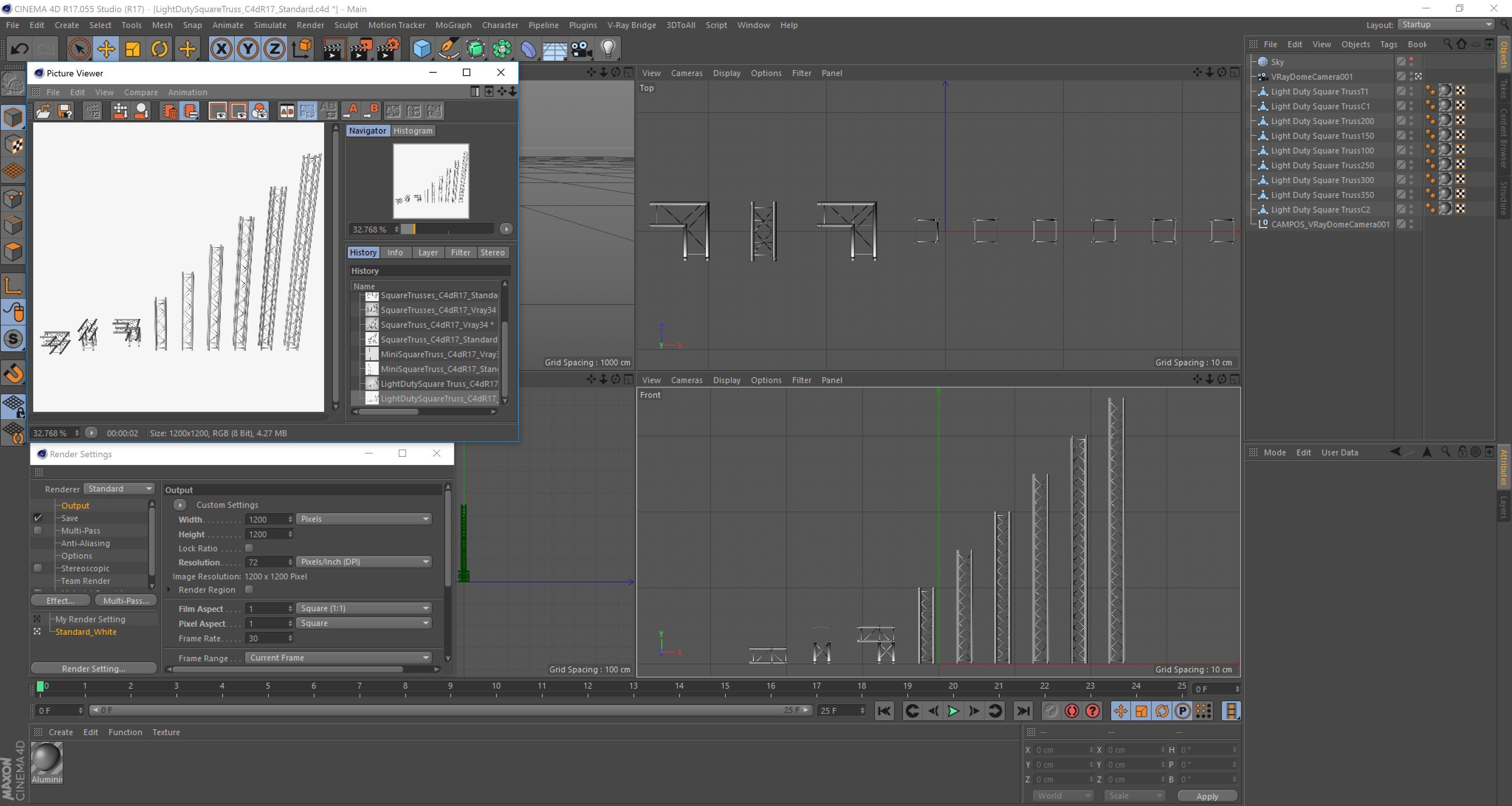 Light Duty Square Truss Collection - 9 PCS Modular 3D model_8