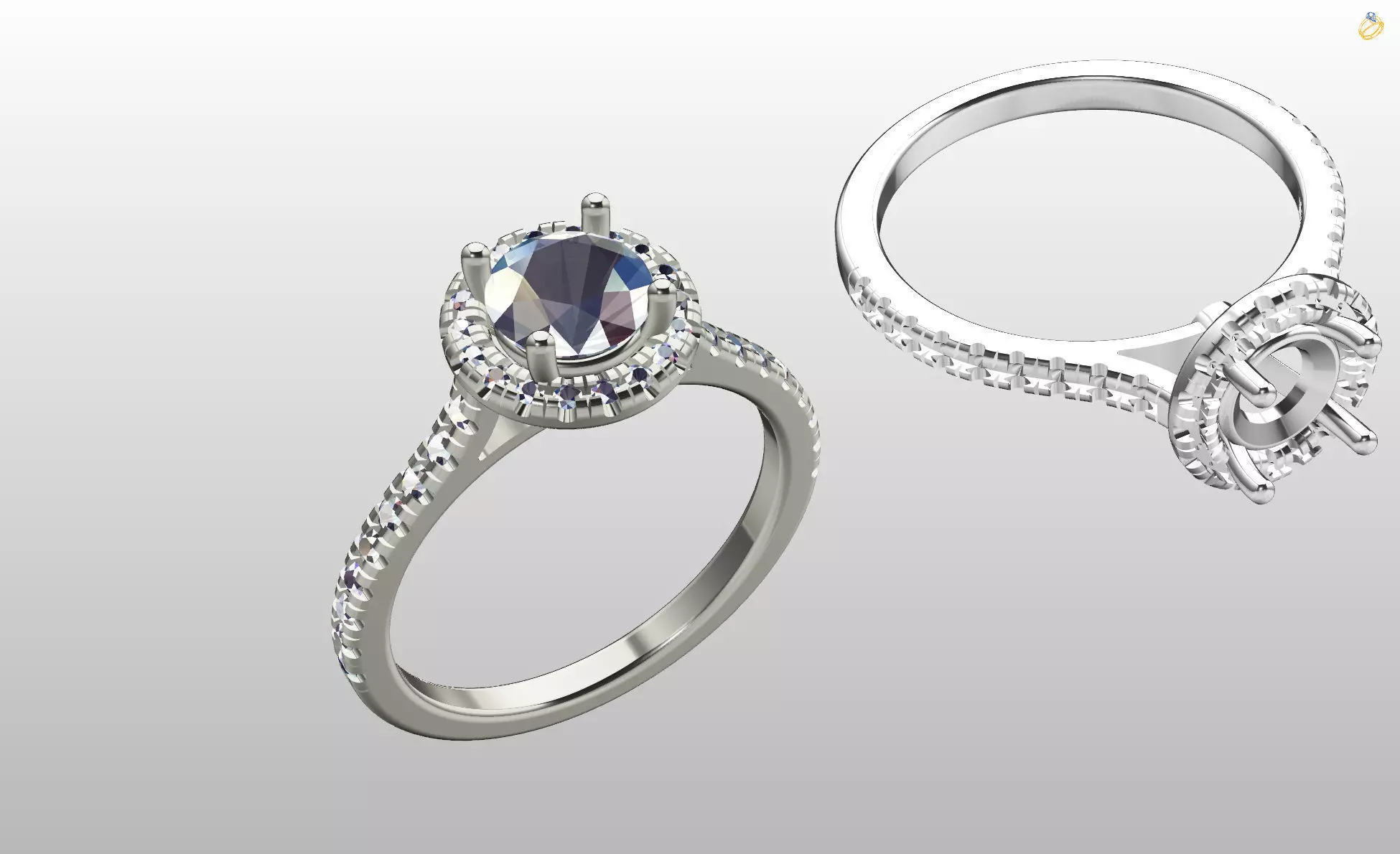 Engagement Diamond ring 3D print model