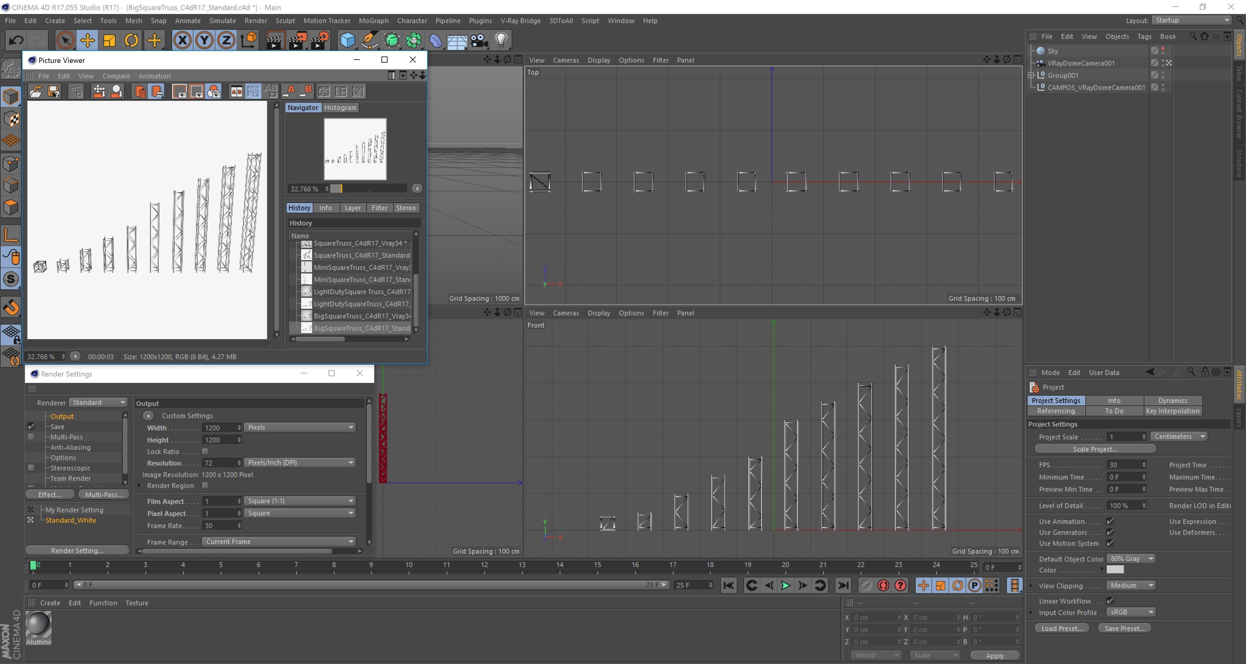 Big Square Truss Collection - 10 PCS Modular 3D model_7