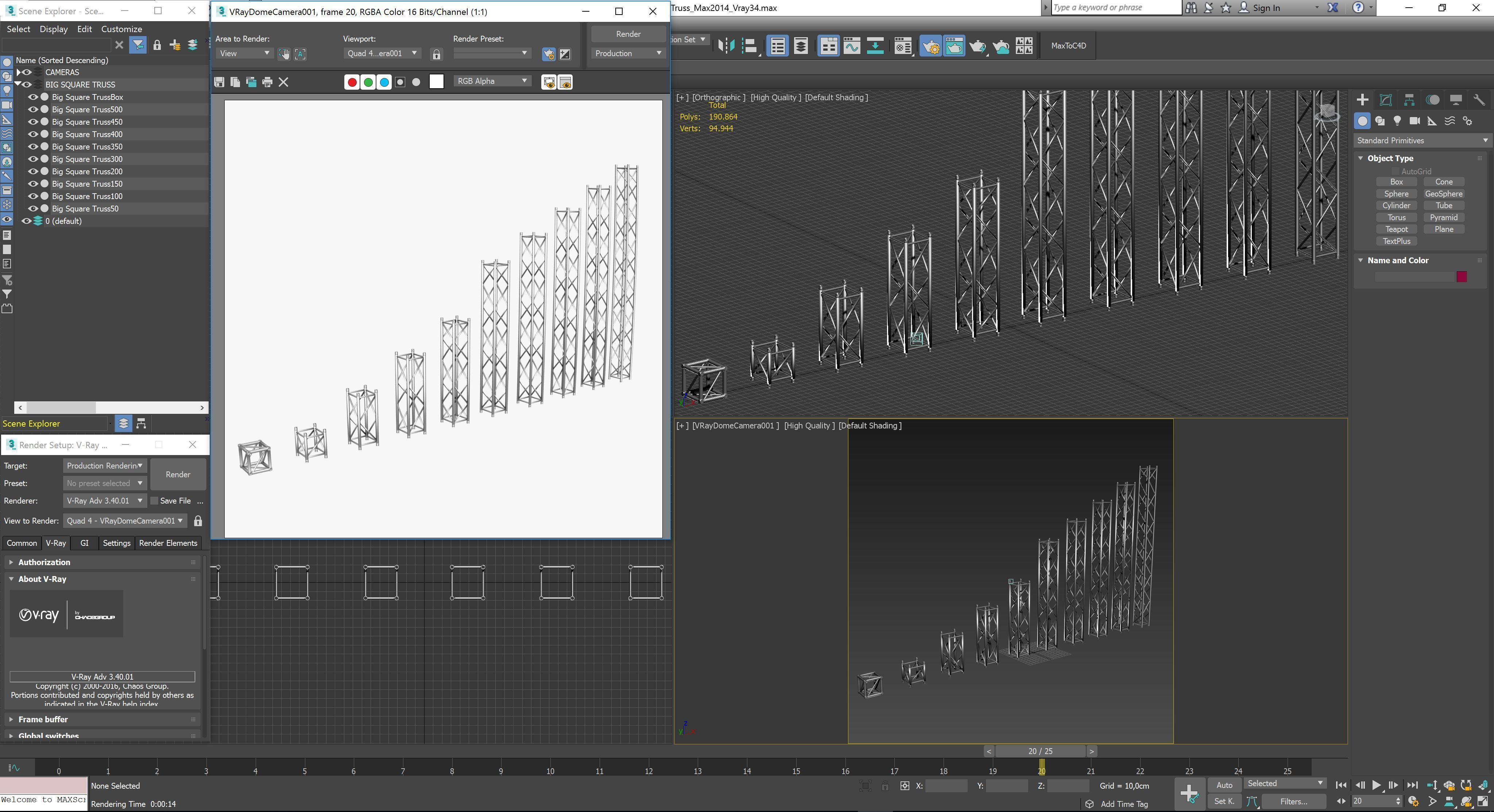Big Square Truss Collection - 10 PCS Modular 3D model_6