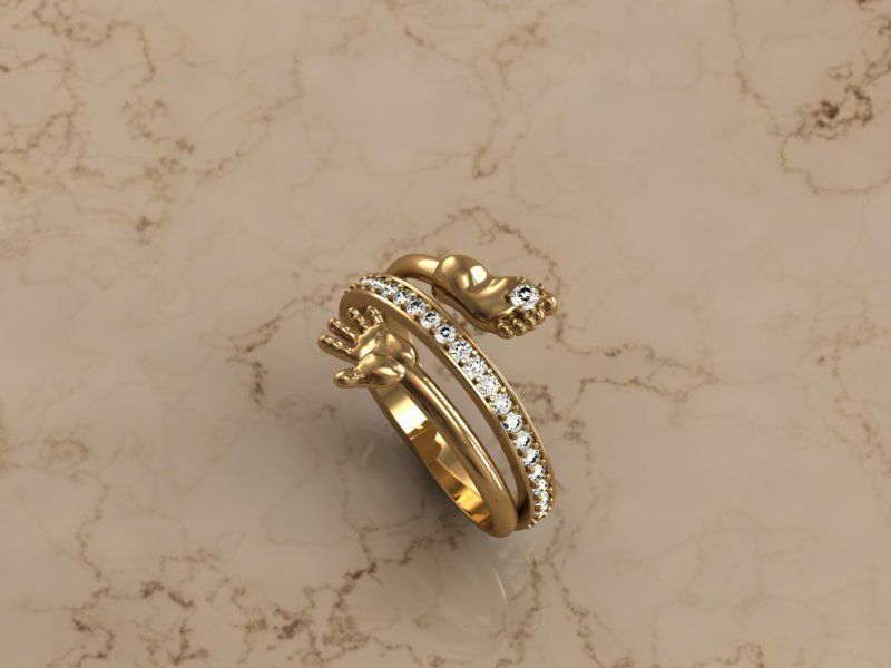 Woman Ring WR01 3D print model_1