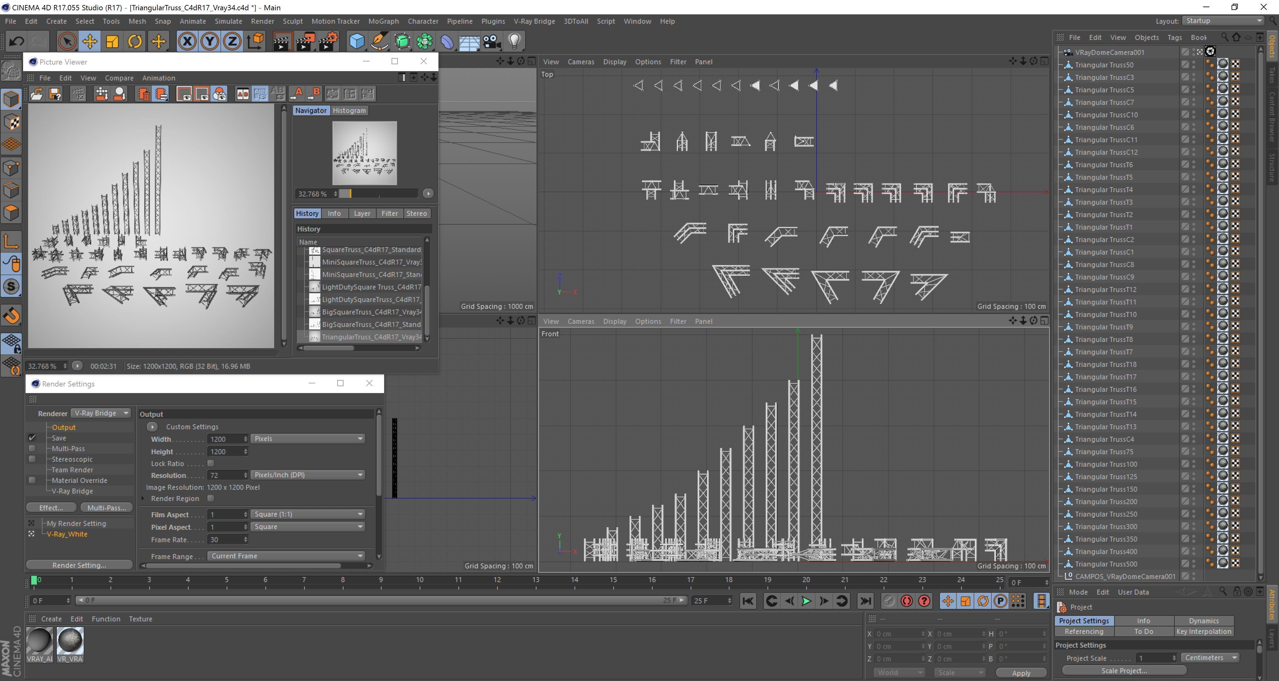 Triangular Truss Standard Collection - 41 PCS Modular 3D model_9