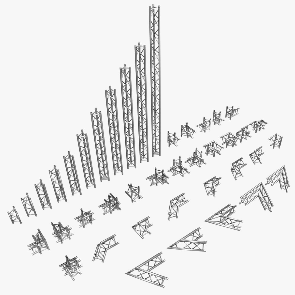 Triangular Truss Standard Collection - 41 PCS Modular 3D model_4