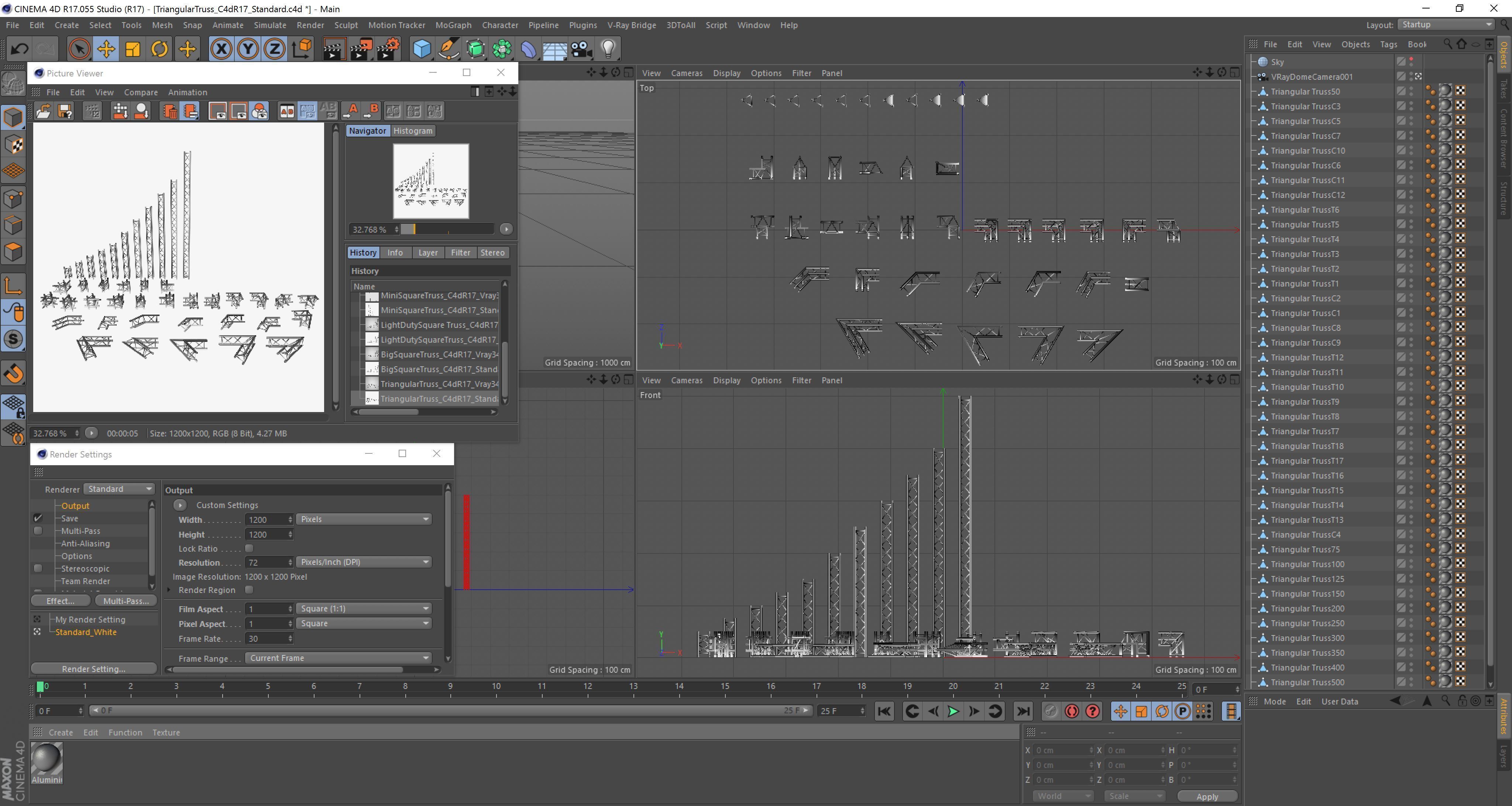 Triangular Truss Standard Collection - 41 PCS Modular 3D model_8