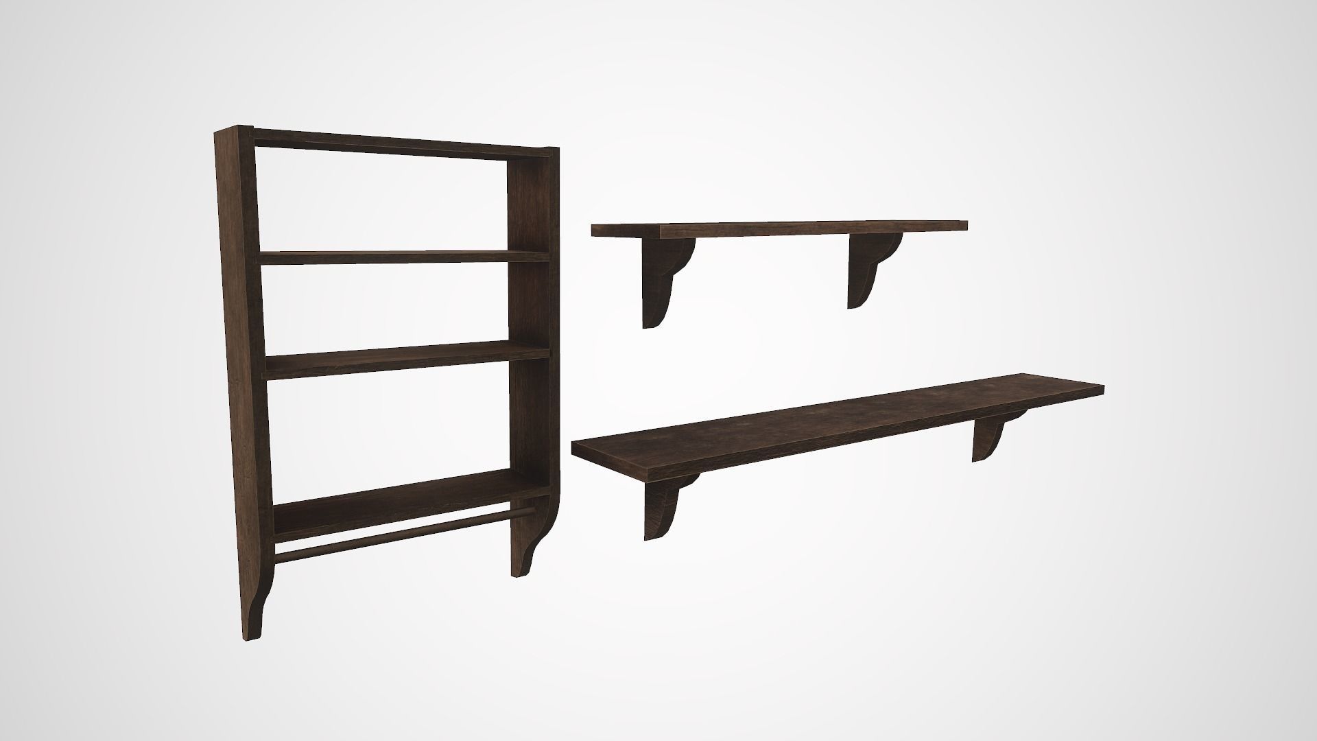 Old furniture  Low-poly 3D model_17