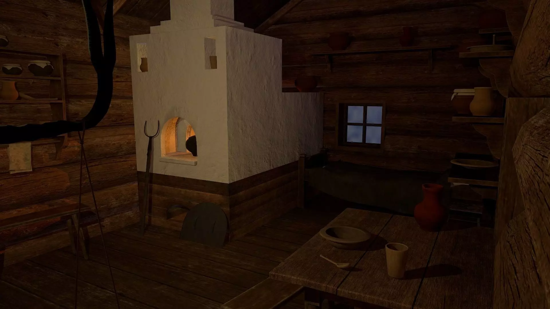 Old furniture  Low-poly 3D model_0