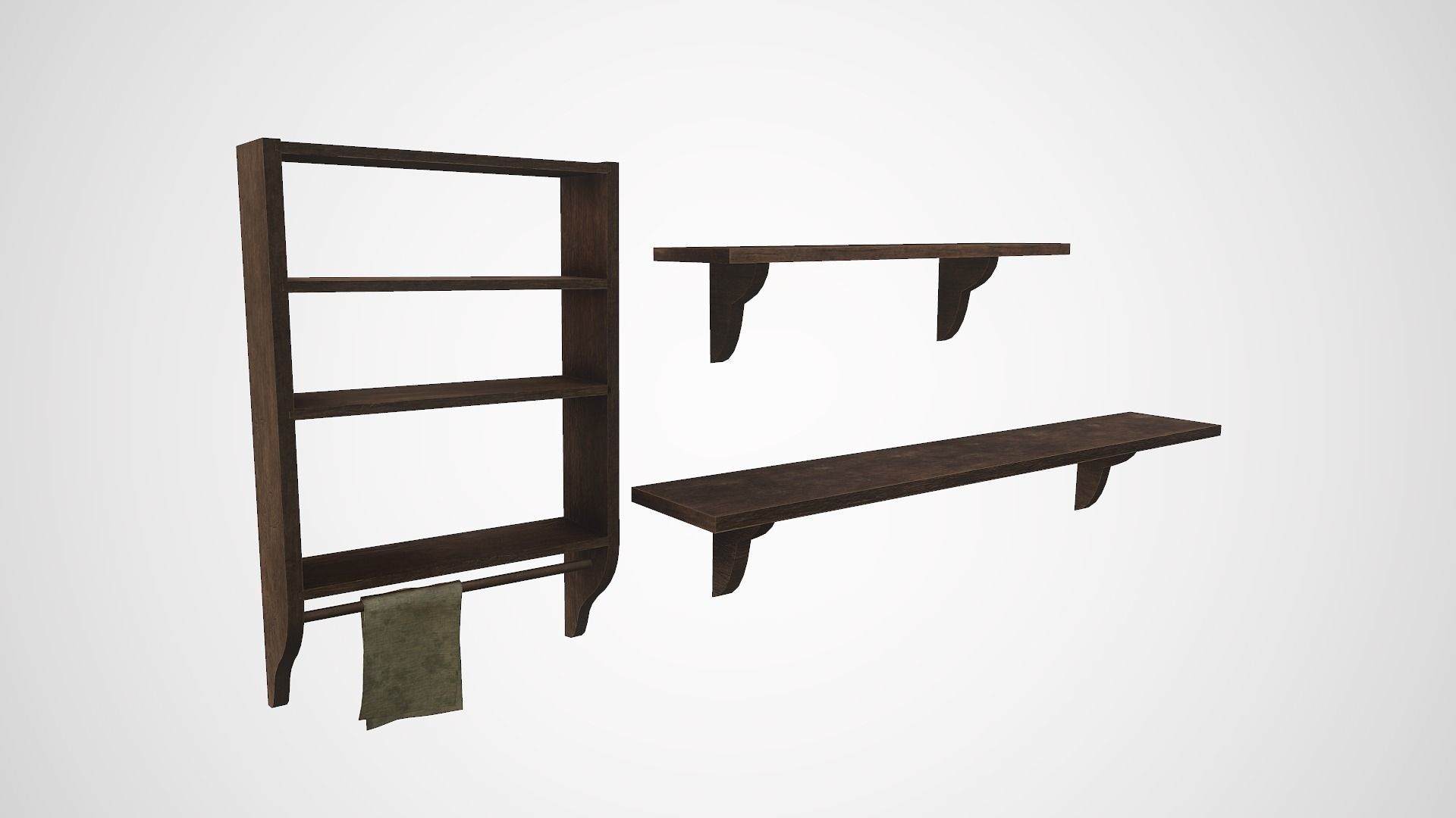 Old furniture  Low-poly 3D model_16