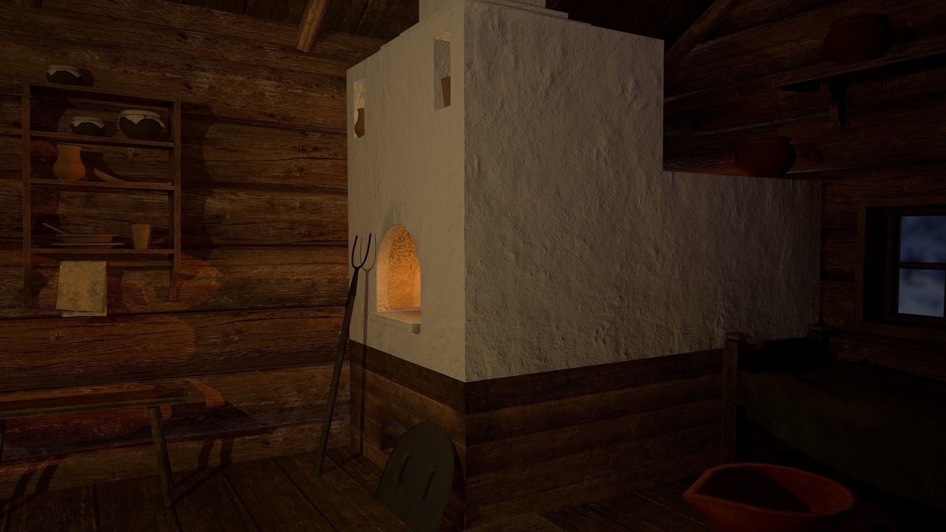 Old furniture  Low-poly 3D model_2