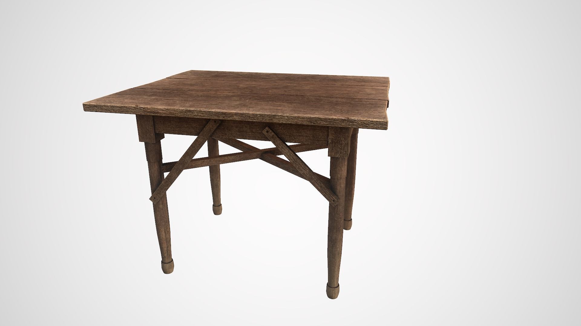 Old furniture  Low-poly 3D model_4
