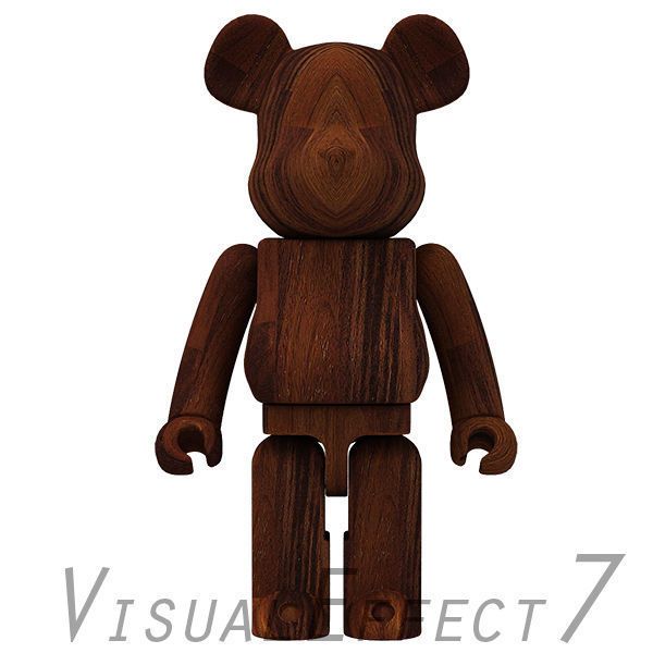 Dark Wood Bear Brick 3D model_2