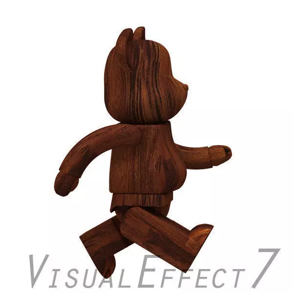 Dark Wood Bear Brick 3D model_0