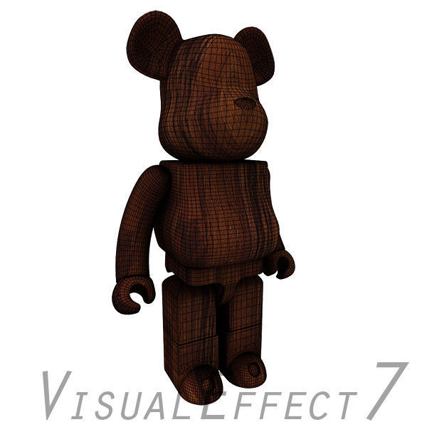 Dark Wood Bear Brick 3D model_5
