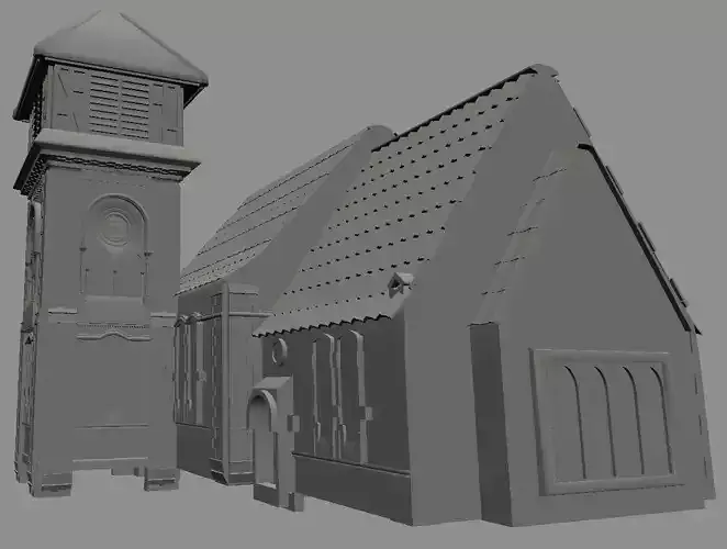 Old Church - Game Ready Low-poly 3D model
