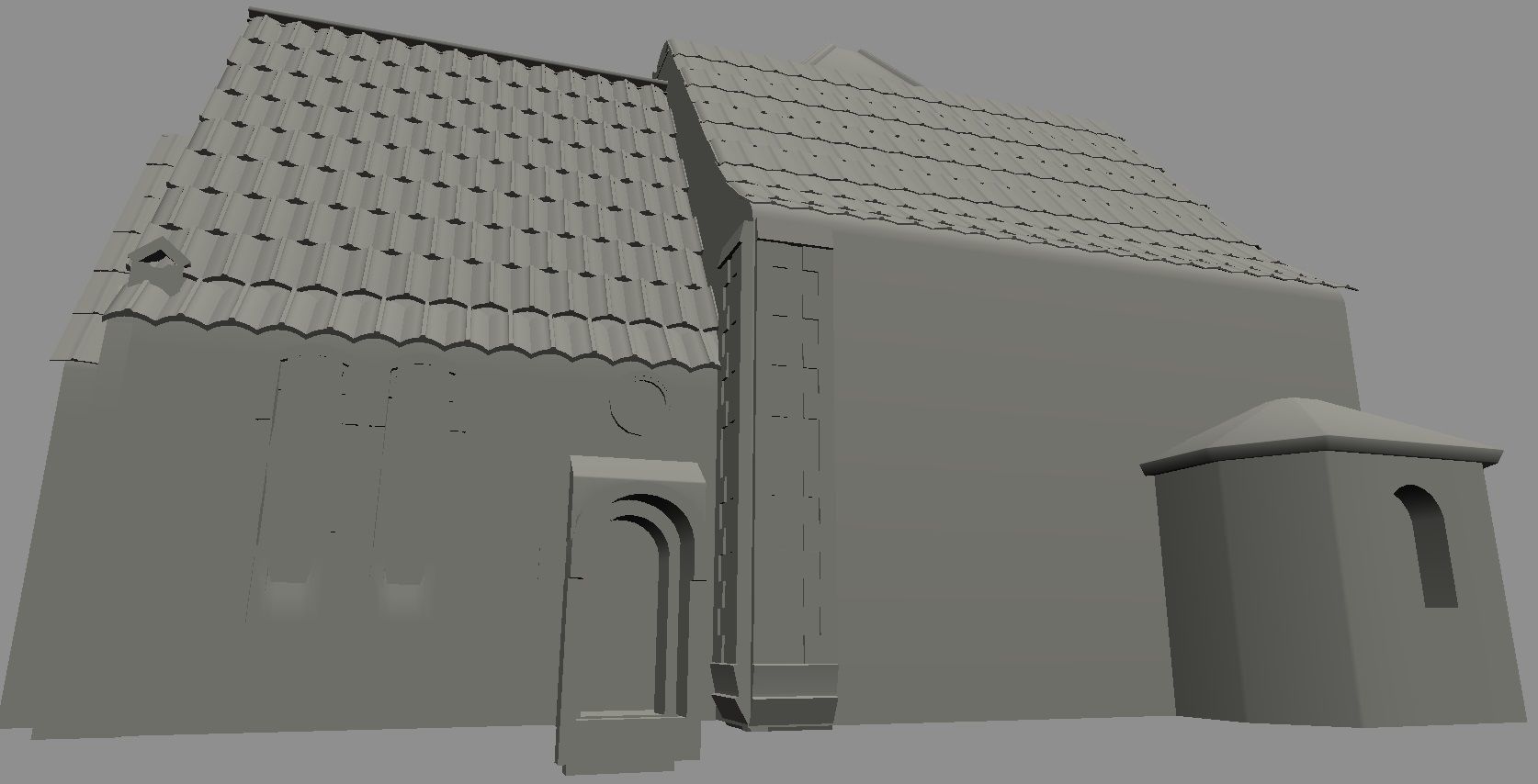 Old Church - Game Ready Low-poly 3D model_3
