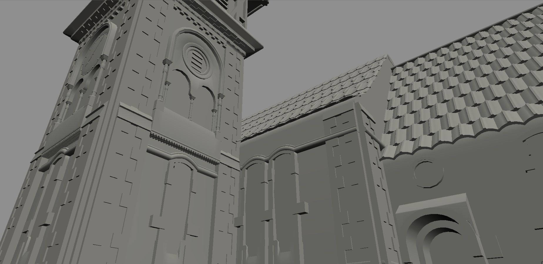 Old Church - Game Ready Low-poly 3D model_1