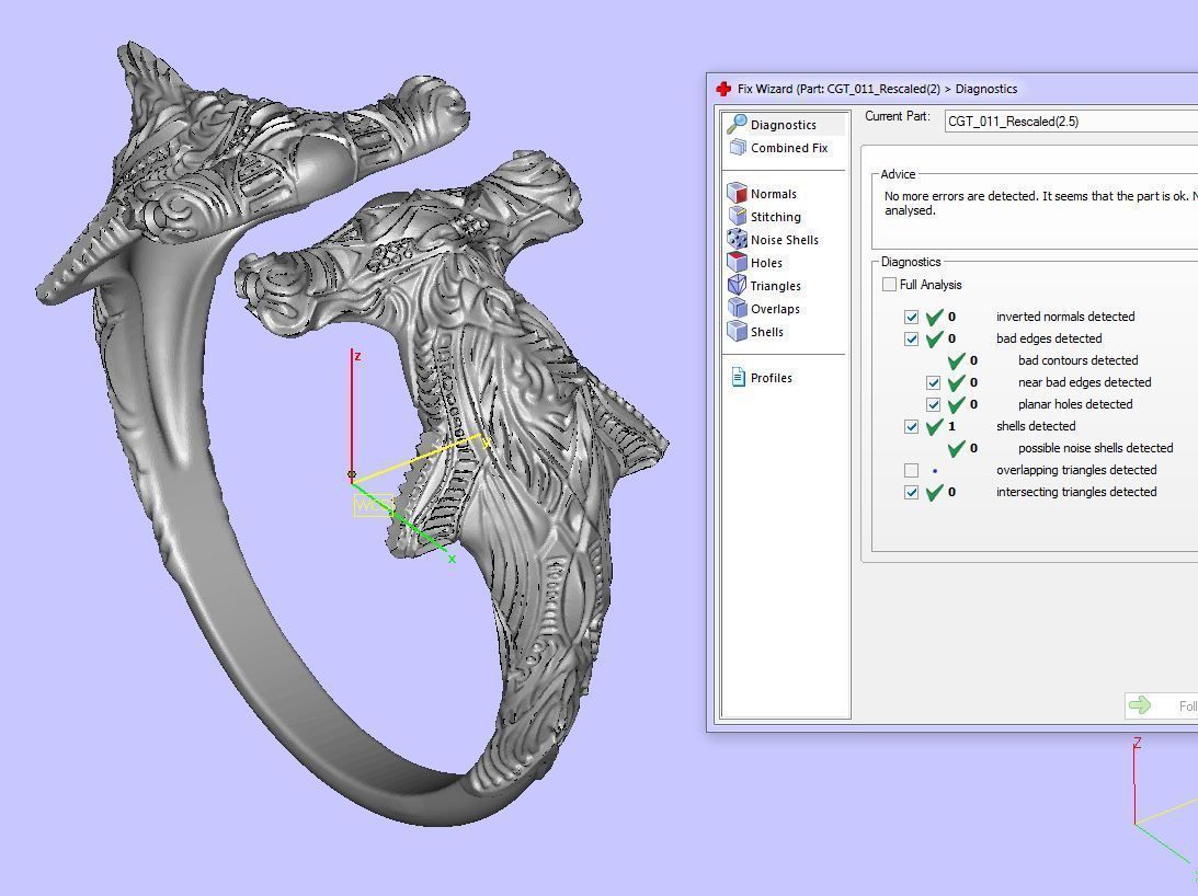 jewelry brutal ring shark 3d printed model 3D print model_8